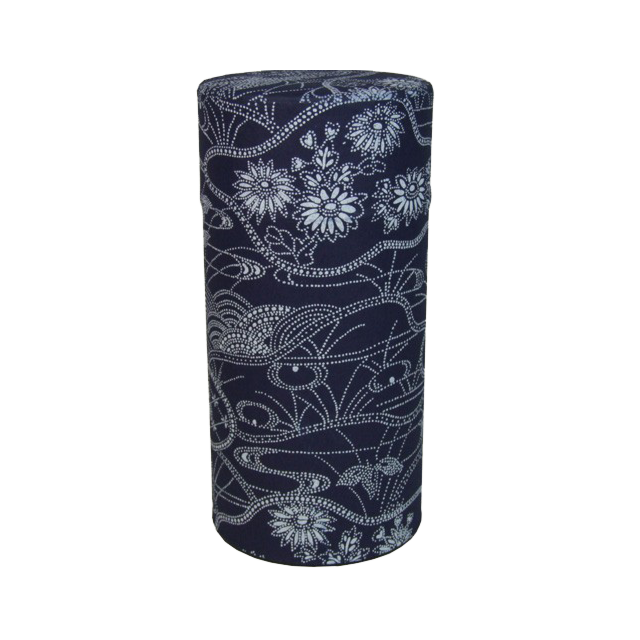 Tea Canister Blue and white fan t leaf T