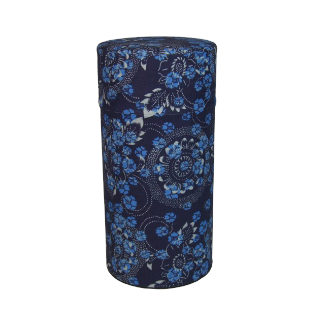 Tea Canister oriental royal blue t leaf T