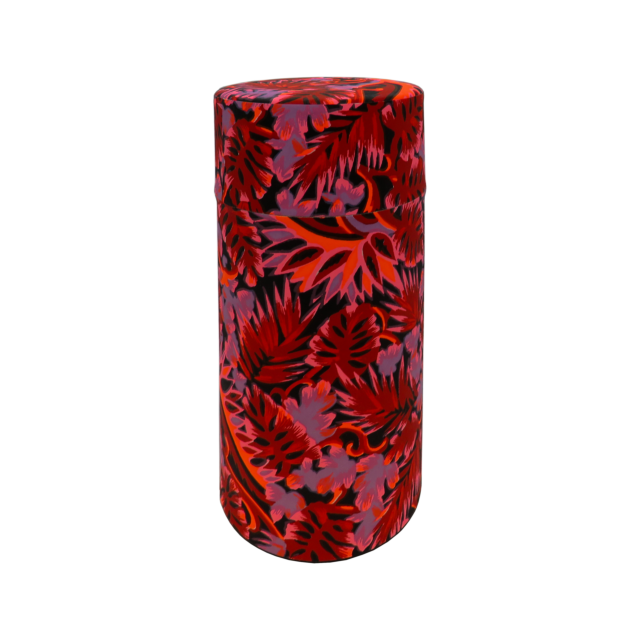Tea canister - tropical RED