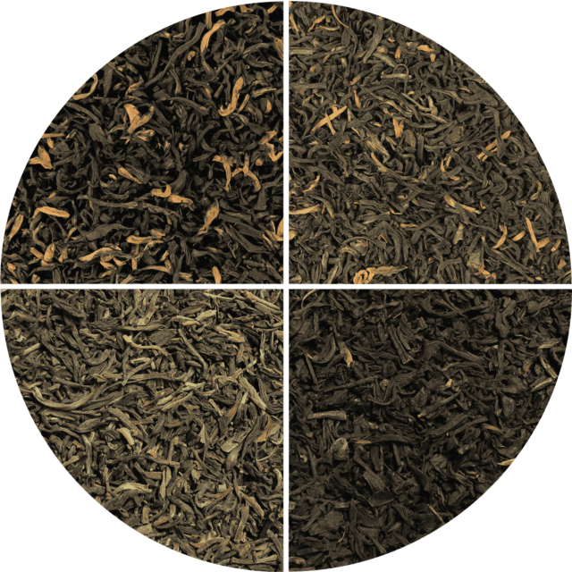 Flavoured green tea sample selection