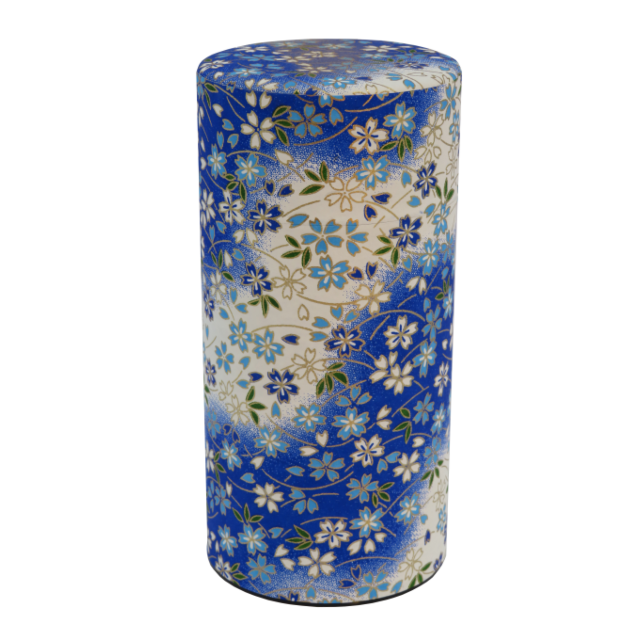 Tea Canister Blue & White Koru t leaf T