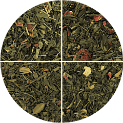 Flavoured green tea sample selection