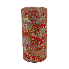 Tea canister oriental red gold